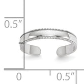 10k White Gold Mill Grain Adjustable Toe Ring